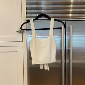Urban Outfitters Cream Knit Top with Tie Size Small